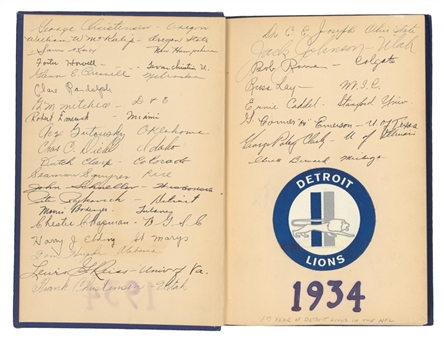 1934 Detroit Lions Team Signed "Pro Football: Its Ups and Downs" Hardcover Book With 28 Signatures (Beckett)